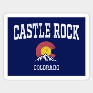 Castle Rock Colorado CO Vintage Athletic Mountains Sticker